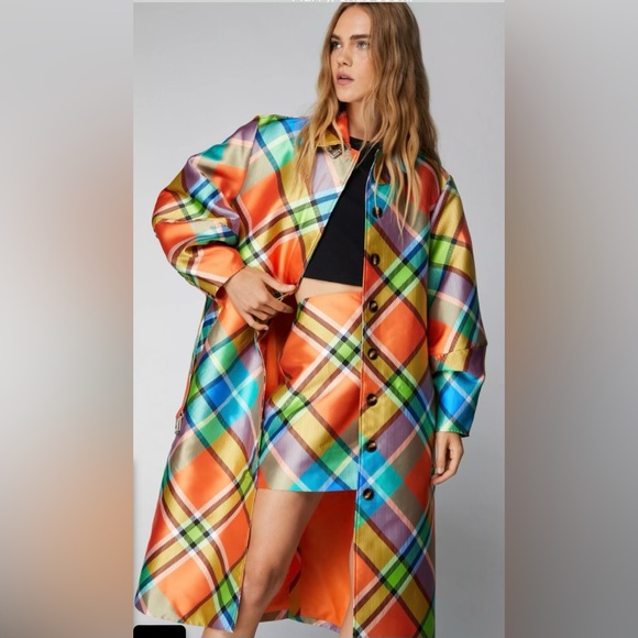 Multi-Color Trench Coat - Picture 3 of 8